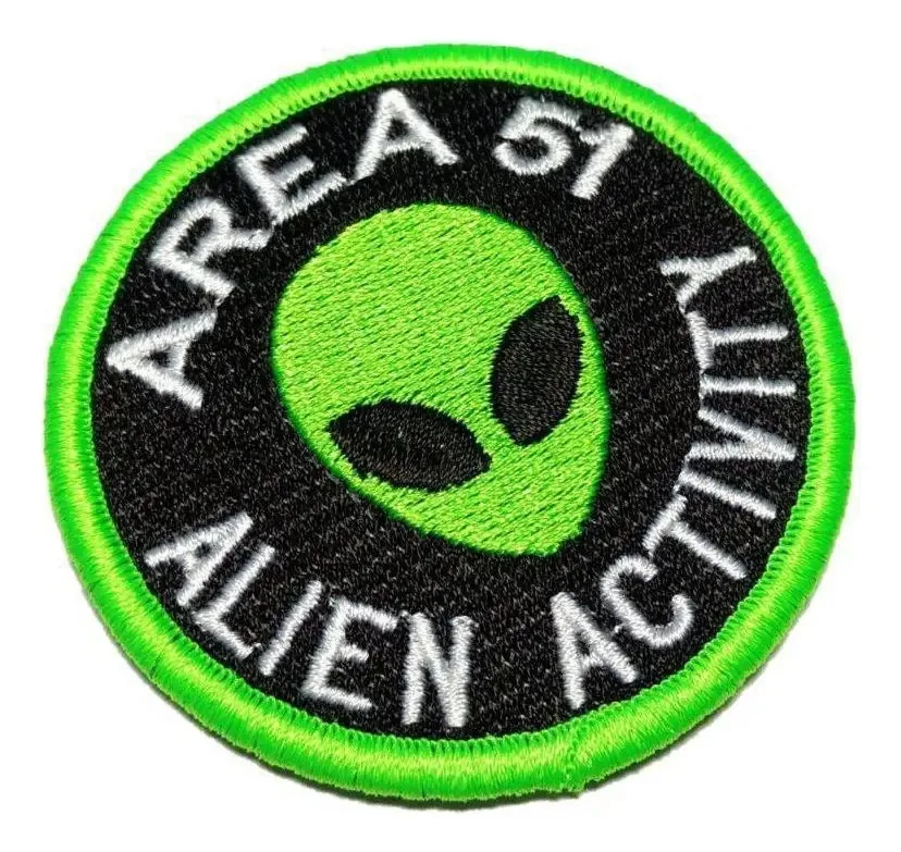Área 51 Alien Activity Ufo Ovni Patch Bordado Fecho Contato