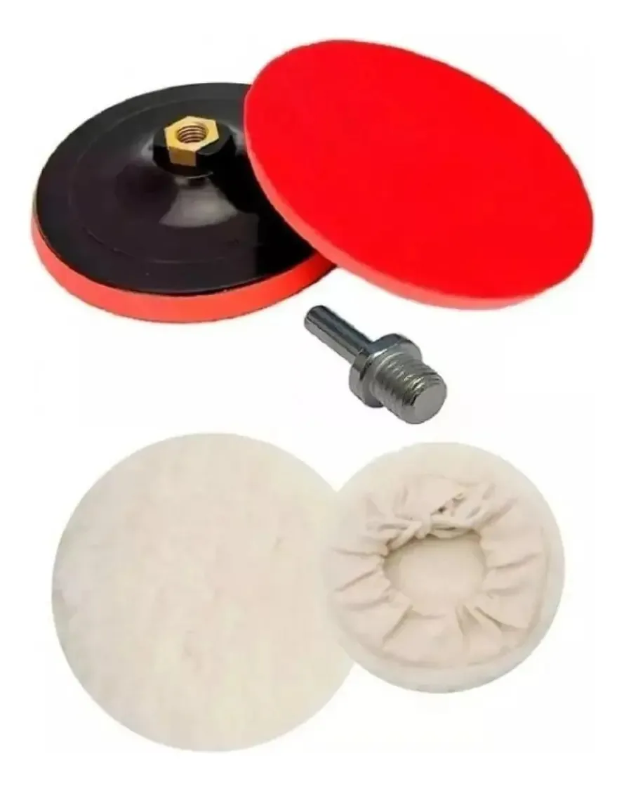 Kit Polimento Automotivo Disco 125mm Furadeira C 2 Boinas Lã