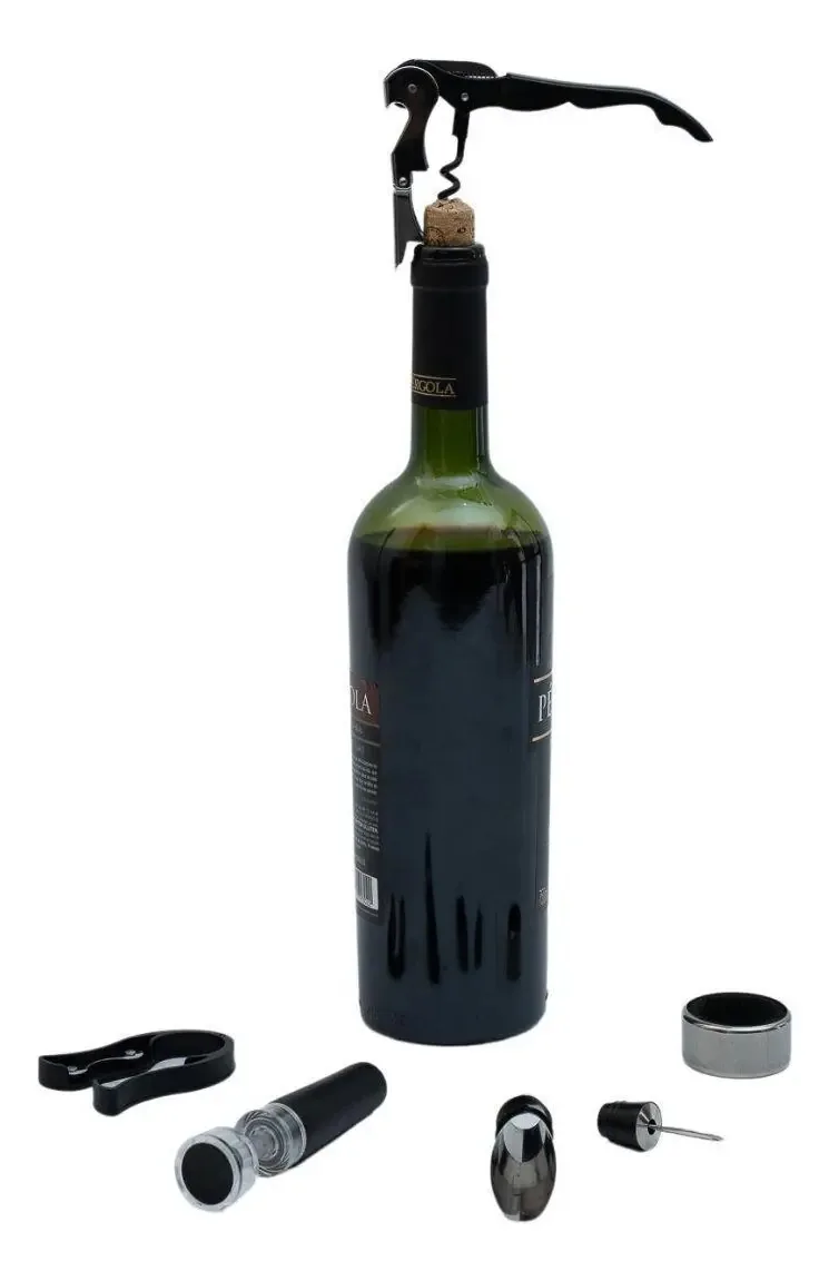 Conj Mozcada Acessorios P/vinho Pto 5pcs Un