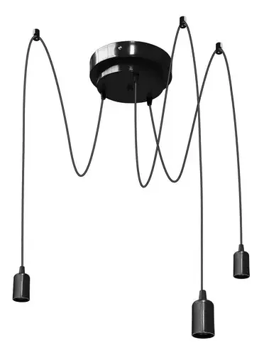 Lustre Para 3 Lâmpadas Pendente - Thomas Edison Preto