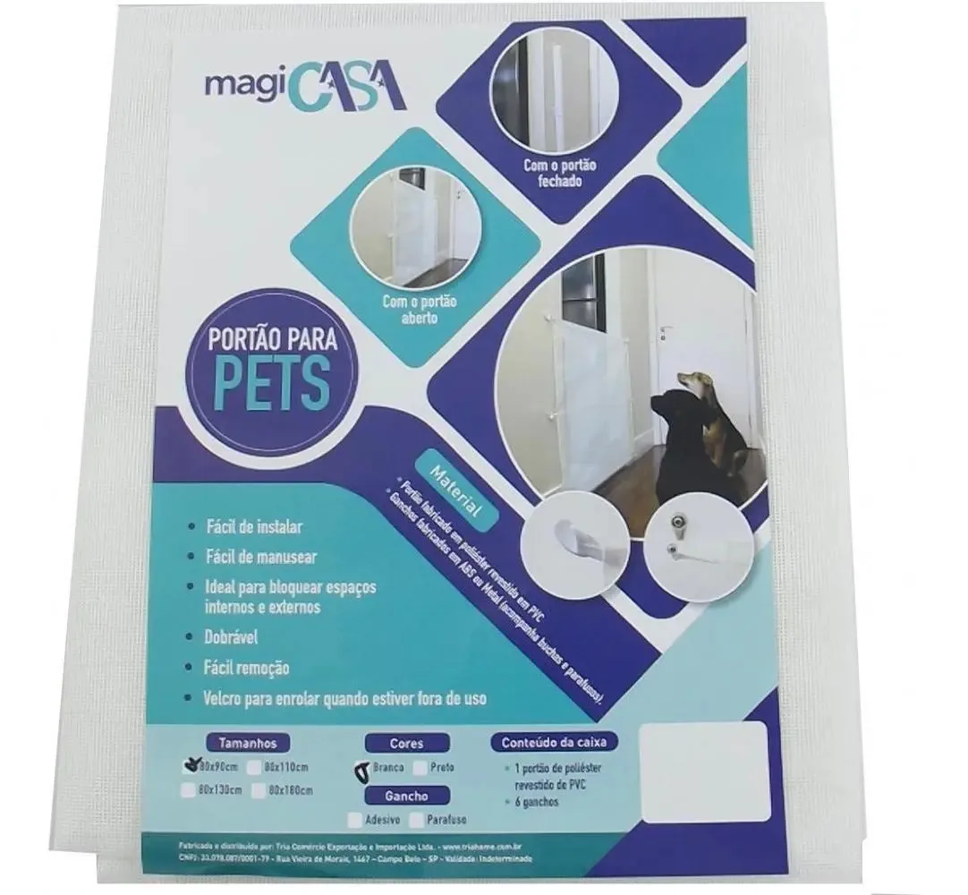 Portão Para Pets 80x180 Cm Branco