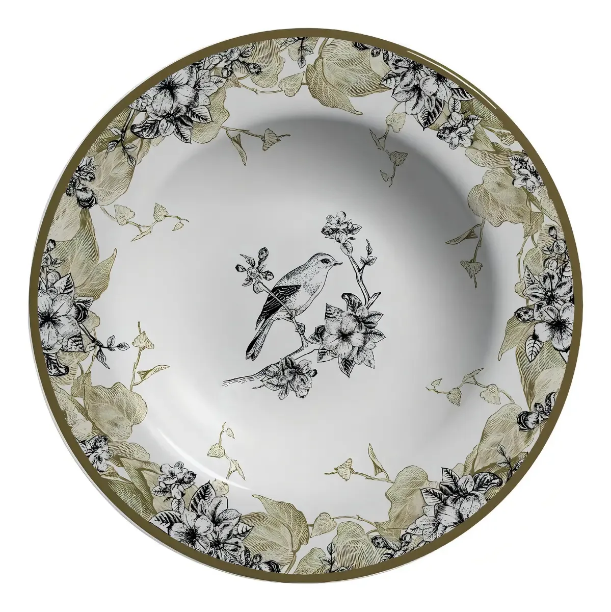 Conjunto Com 6 Pratos Fundo Flora Plus