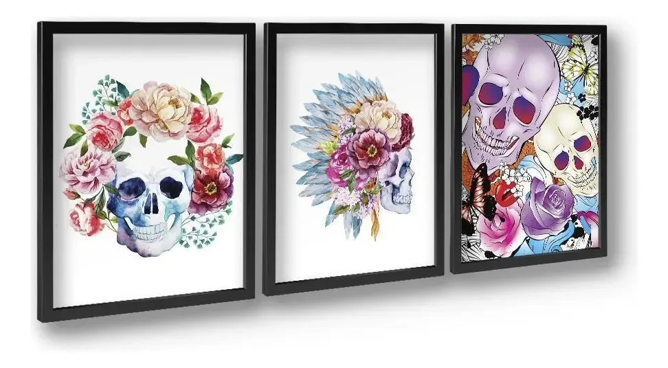 Quadros Caveira Floral