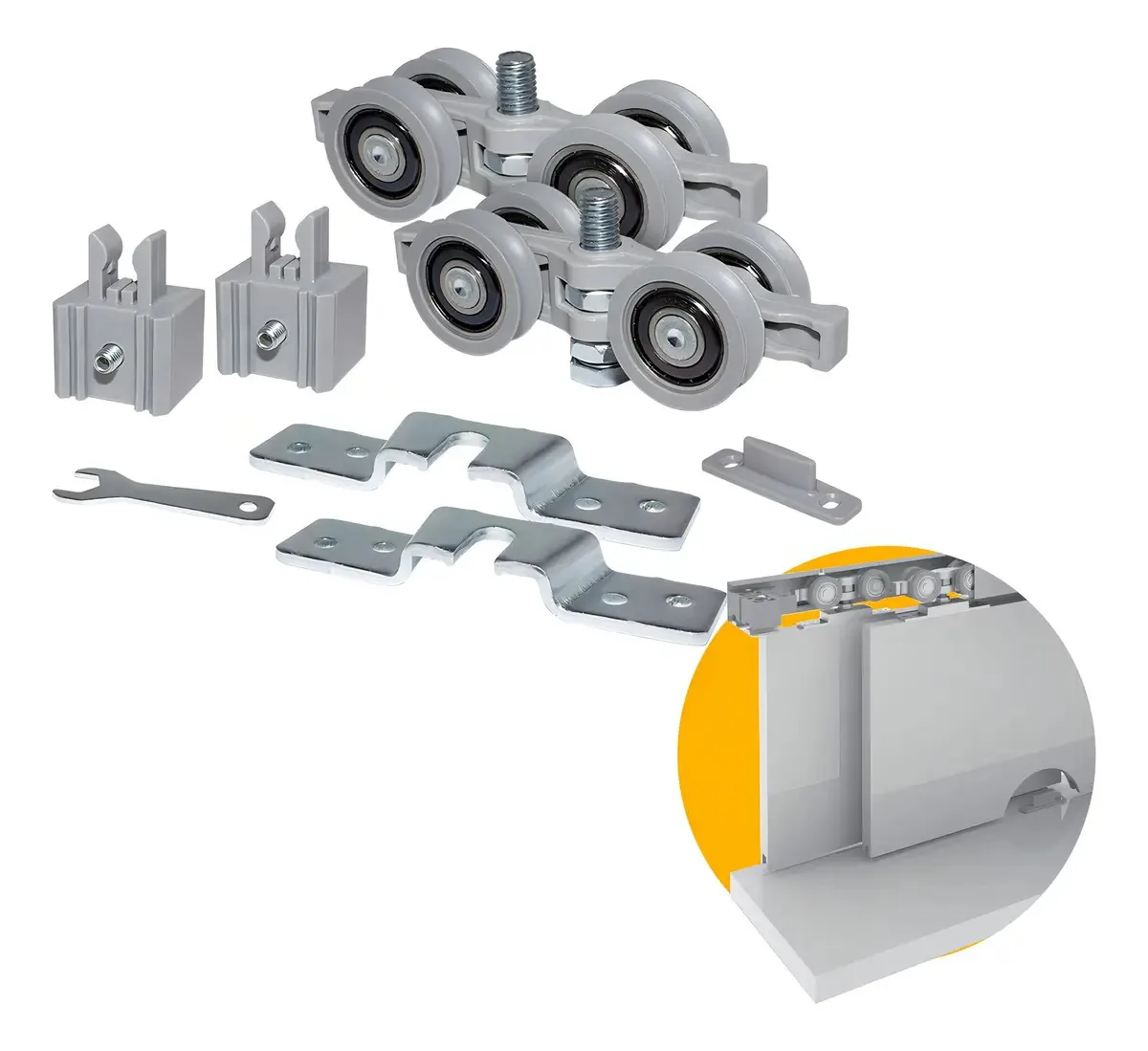 Kit Roldanas Para Portas De Correr Ro-7502u Rometal
