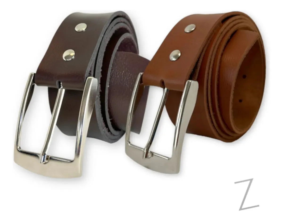 Kit 2 Cintos Grande Masculino Casual Cores Cor Caramelo | Marrom Tamanho G4