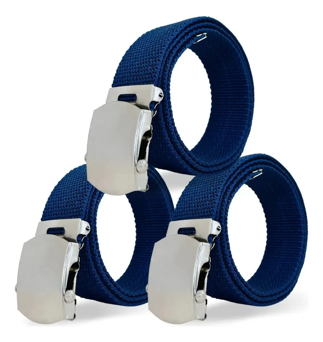 Kit 3 Cintos Resistentes Tático Nylon Cor Marinho Tamanho 115
