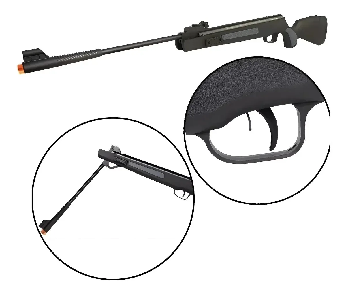 Carabina De Pressão Qgk Everest 5,5mm Mola Helicoidal Preto