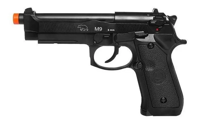 Pistola Airsoft Gbb Qgk M9 736 Blowback Slide Metal 6mm