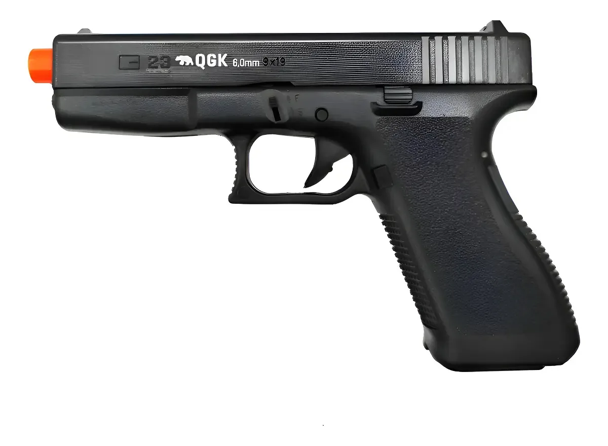 Pistola De Airsoft Spring S23 6mm Polímero - Qgk Preto 6 Mm