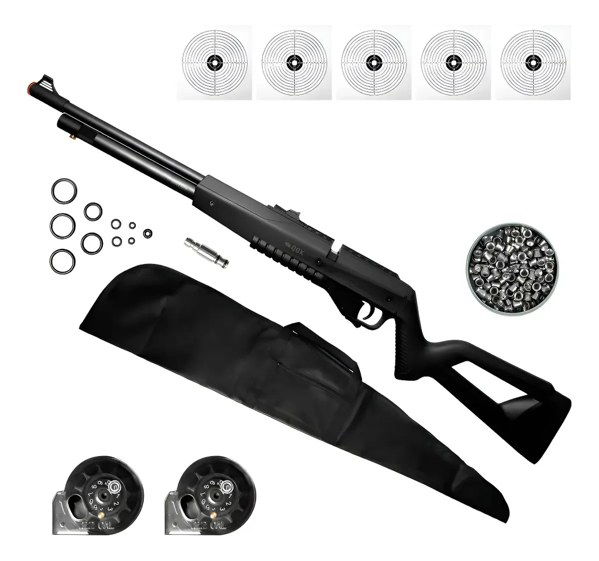 Carabina Airgun Pcp G850 5,5mm Qgk+capa+chumbinho Preto 5.5 Mm