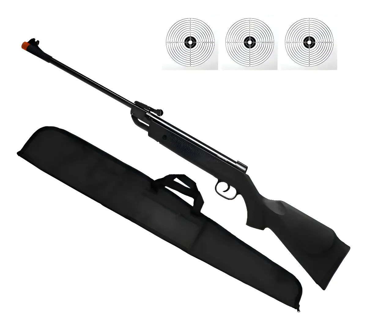 Carabina Pressão Qgk14 Black Edition 5.5mm + Capa + Alvo Preto 5.5 Mm
