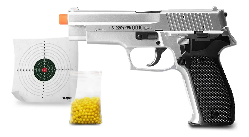 Pistola De Airsoft Spring Hs-226s 6mm - Qgk + Bbs