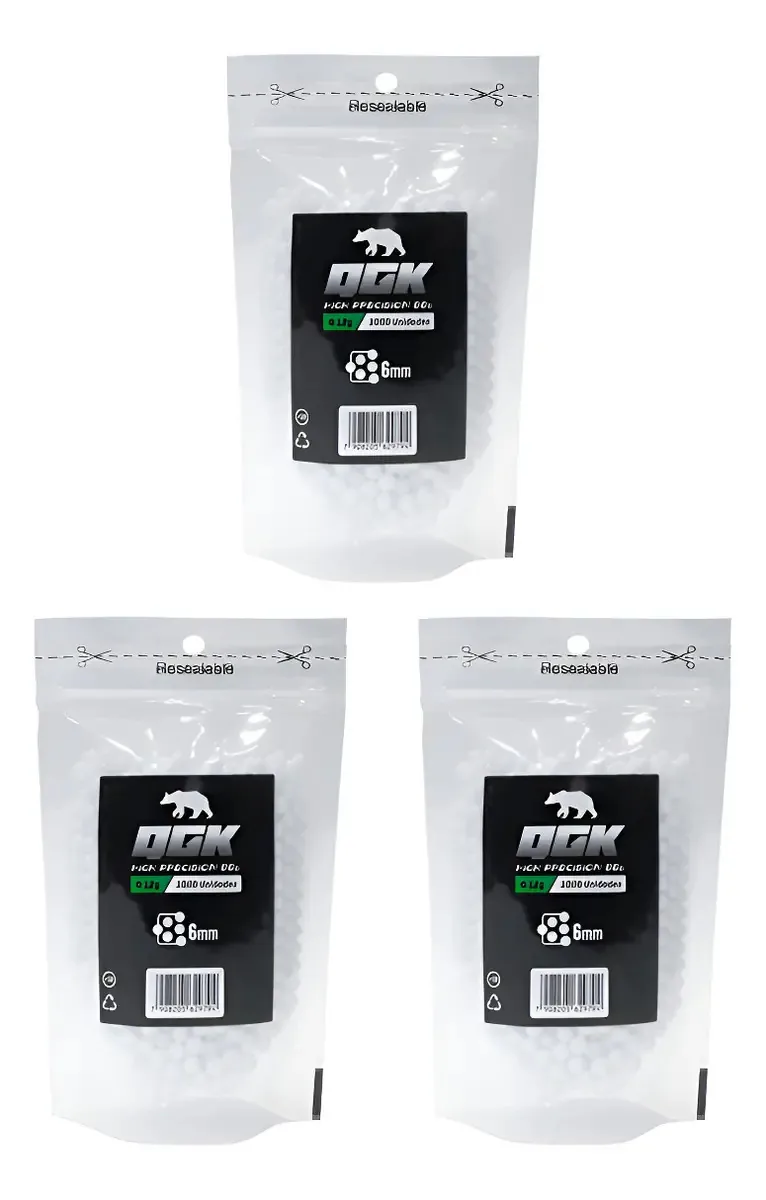Kit Bbs Qgk 0.12g Com 3000 Bbs Branco