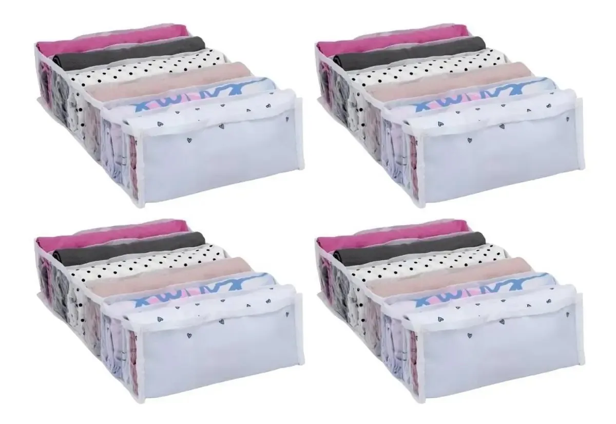 Kit 4 Colmeias Organizadoras Transparentes 10x25x35 Gaveta