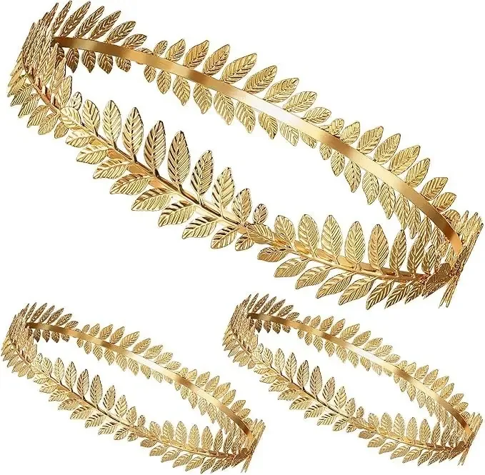 Coroa Grega Metal Cosplay Fantasia Carnaval Cor Dourado