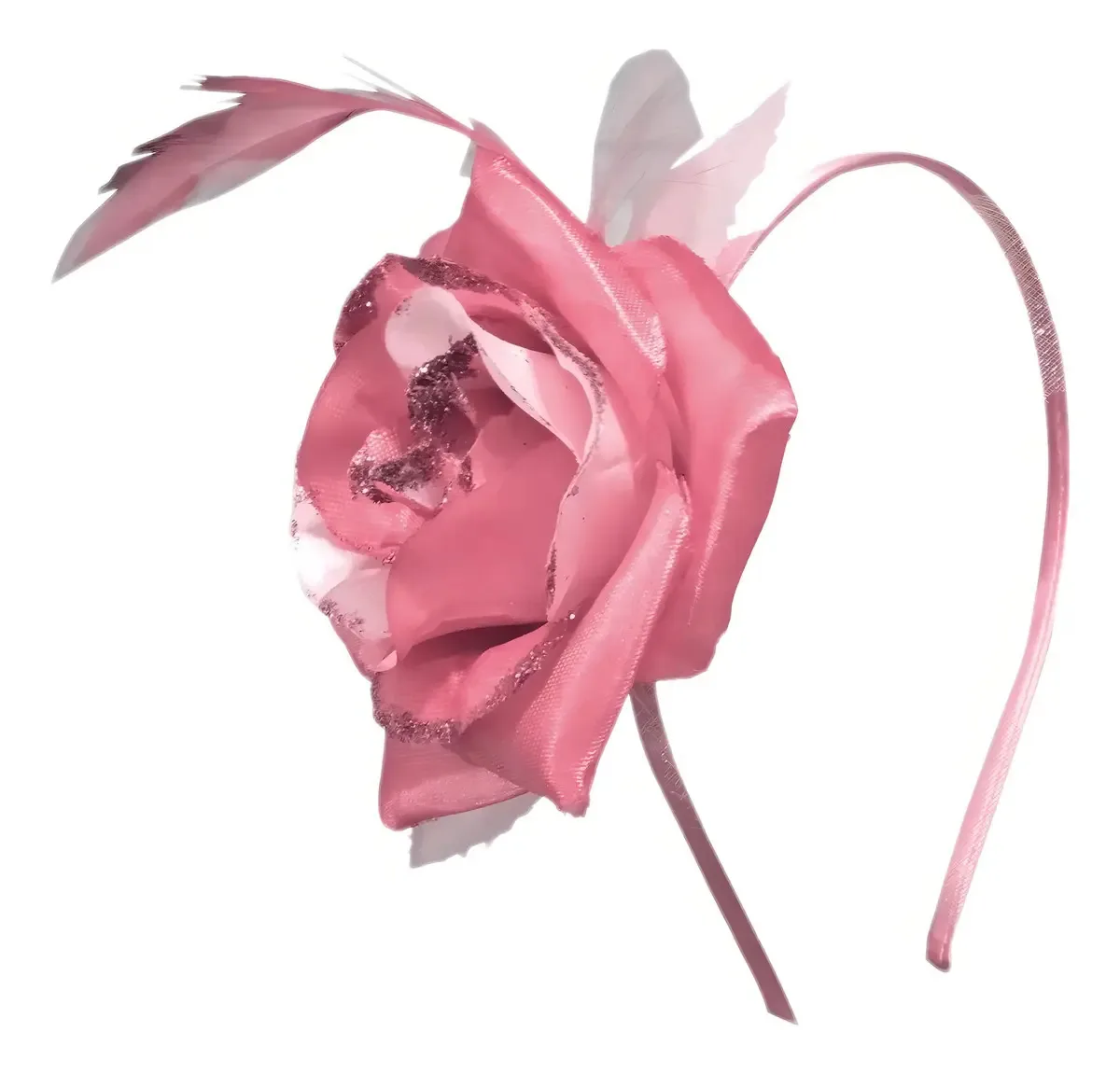 Tiara Arco Para Cabelo Flores Rosa Rosa