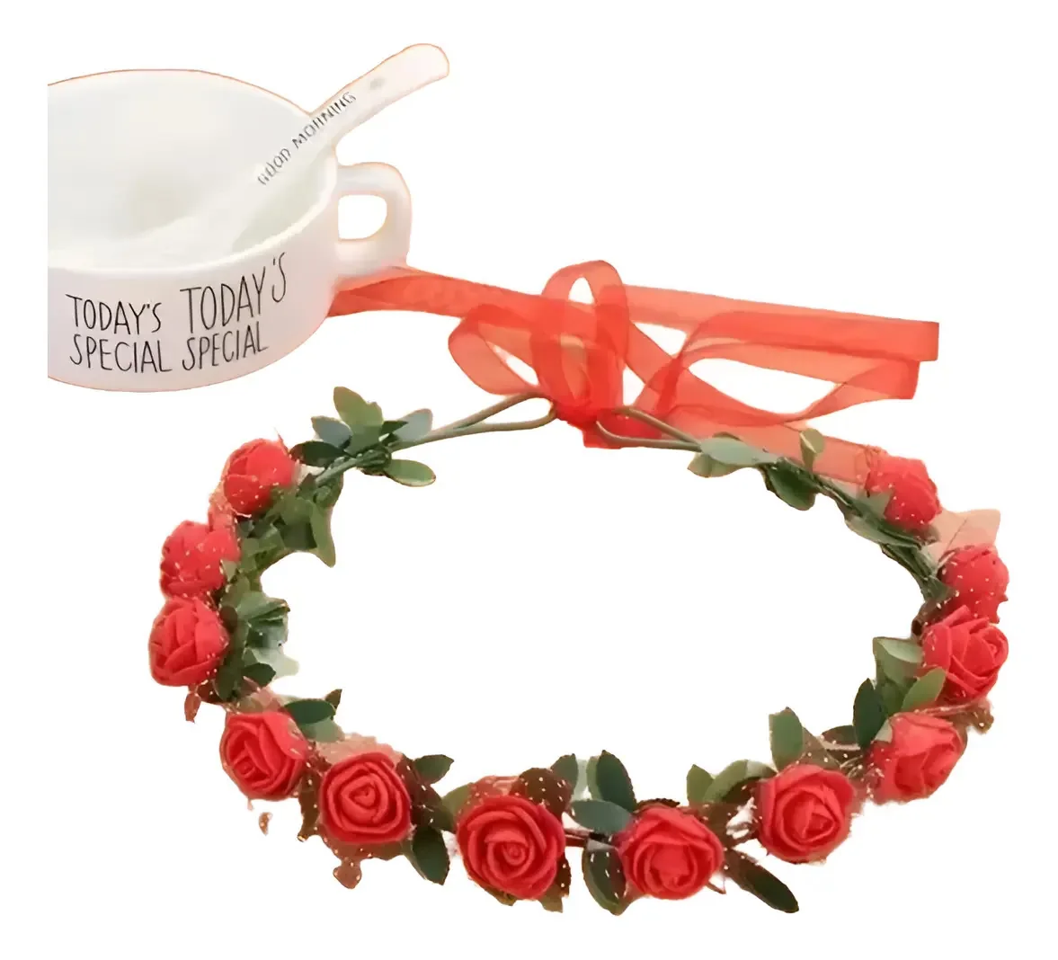 Tara Coroa De Rosas - Kit 4 Unidades Vermelho