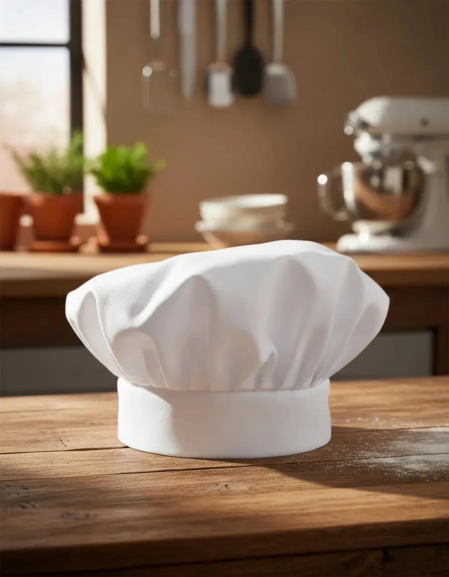 Chapéu De Cozinheiro Chef Fantasia Cosplay Cor Branco