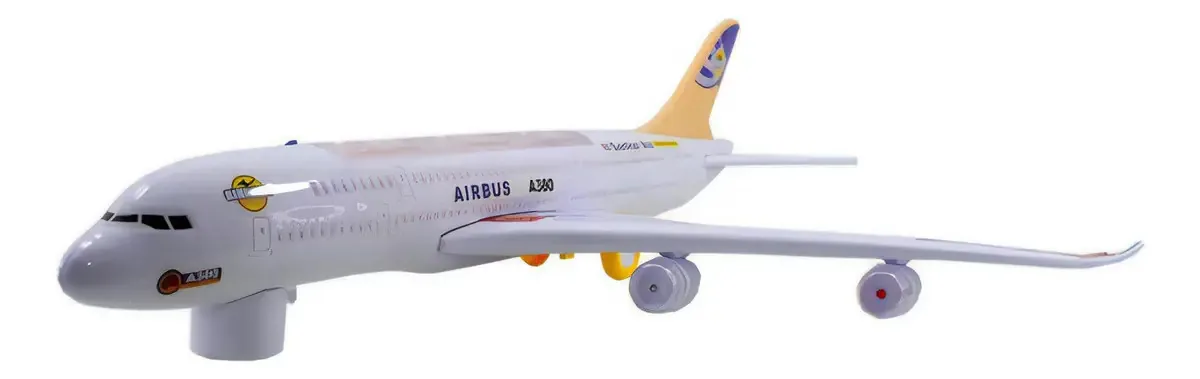 Avião Brinquedo Jumbo Airbus A380 Brinquedo Luz Led Som