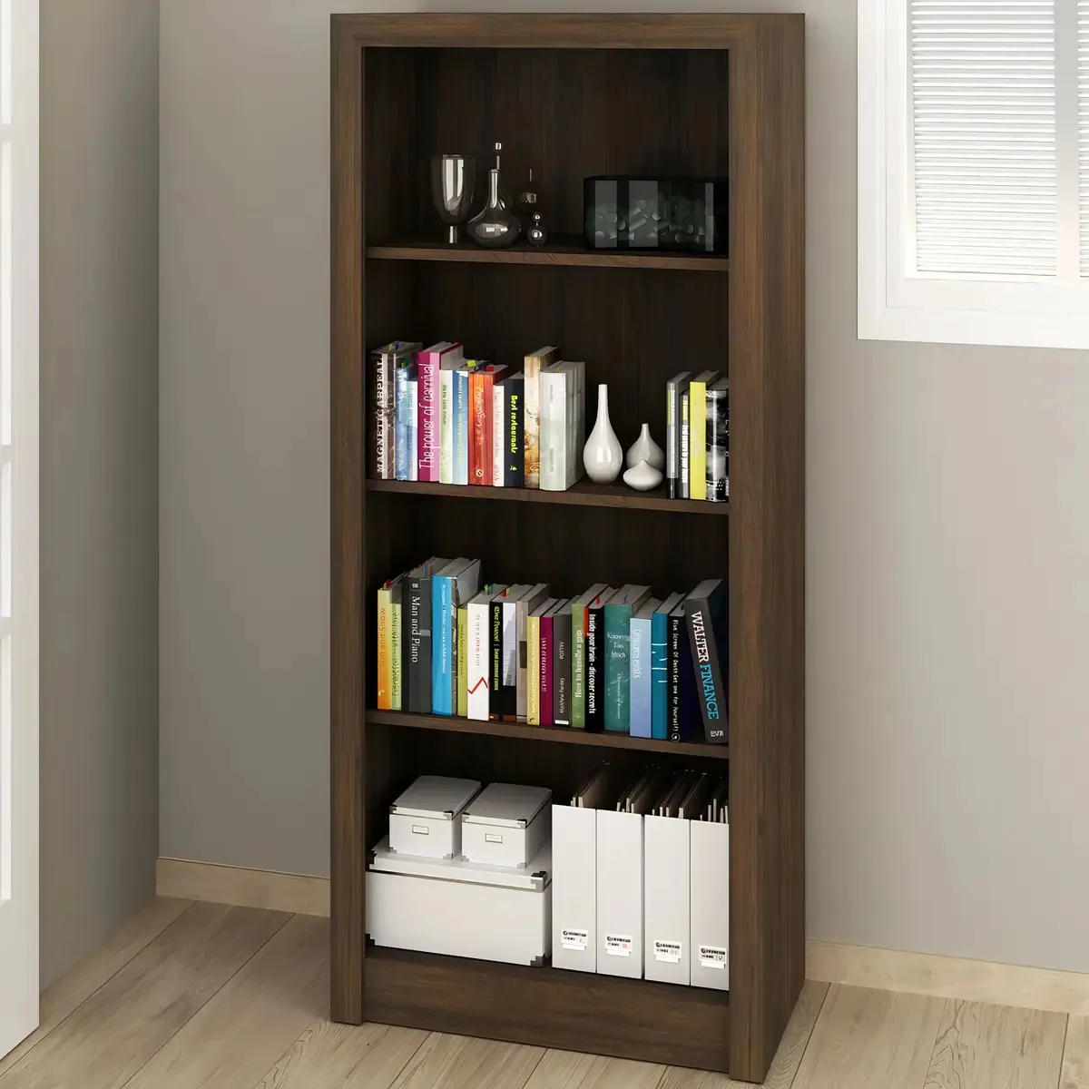 Estante Para Livros 3 Prateleiras Rustico Me4137 Cor Marrom