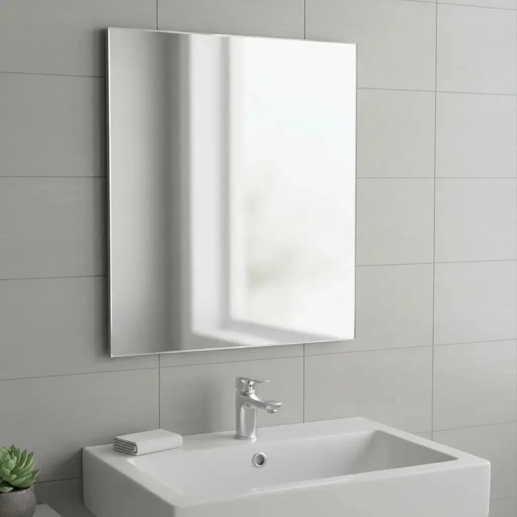 Espelheira Retangular para Banheiro Tecnomobili Borda Metalizada 54x59,6cm