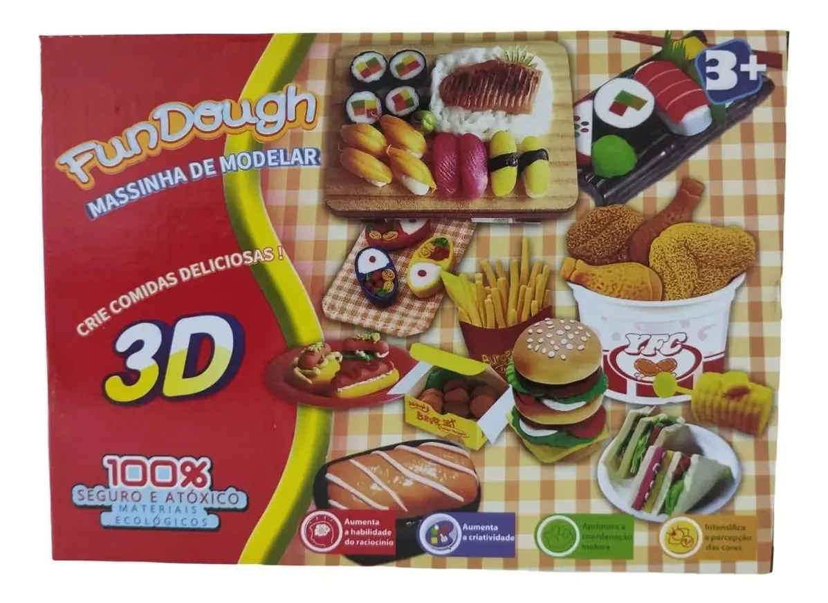 Kit Massinhas Com Acessórios Comidas Deliciosa 3d