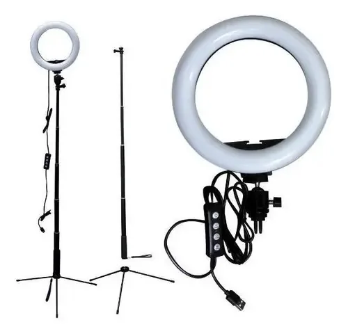 Ring Light 8 Polegadas Com Controle E Tripé