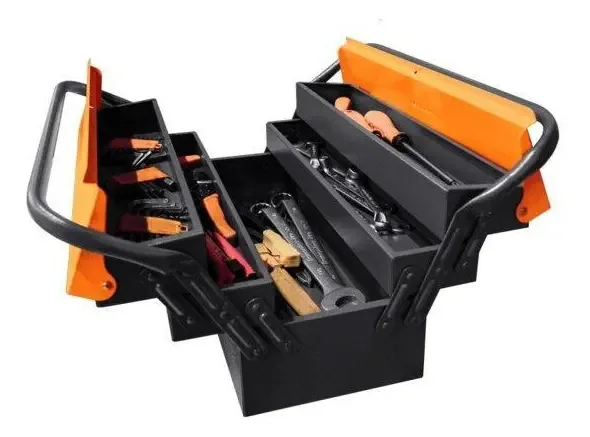 Caixa Ferramentas Sanfonada 5 Gavetas Aço 42cm Vermelho