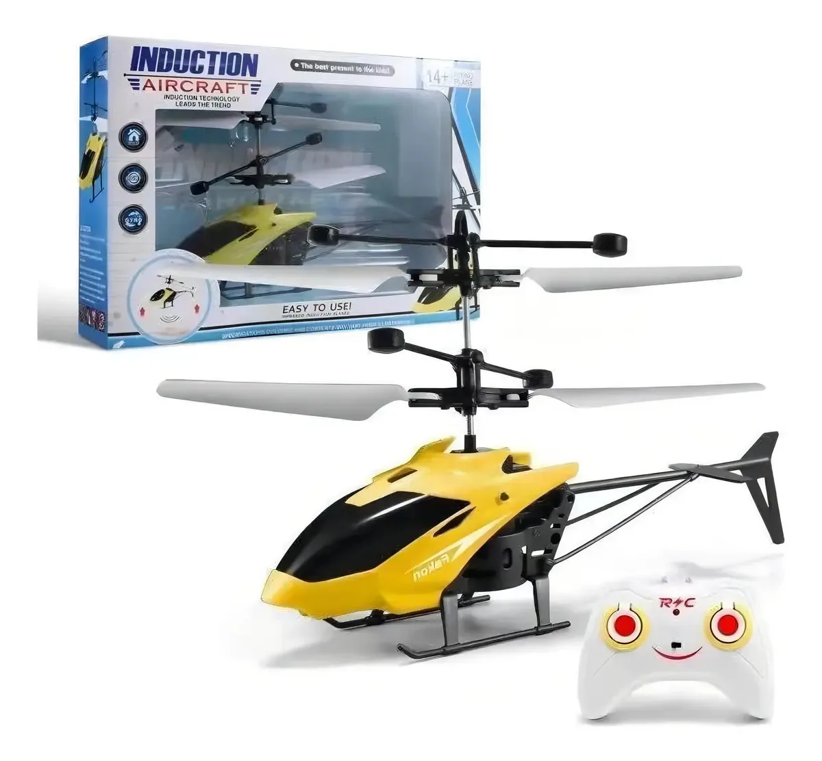 Helicóptero Com Controle E Sensor Amarelo Futuro Kids
