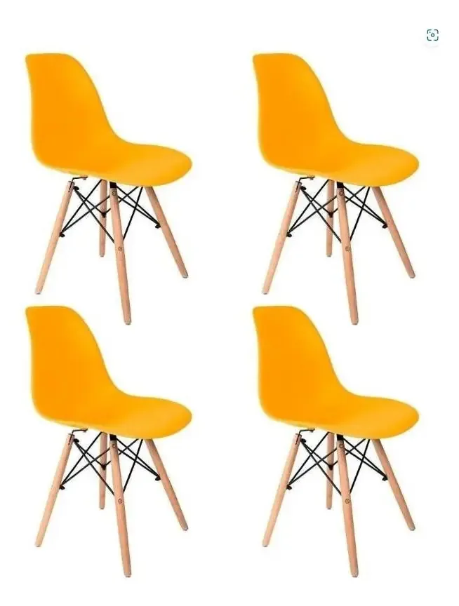 Cadeiras Jantar Eames Eiffel Amarelo - Conj. 4