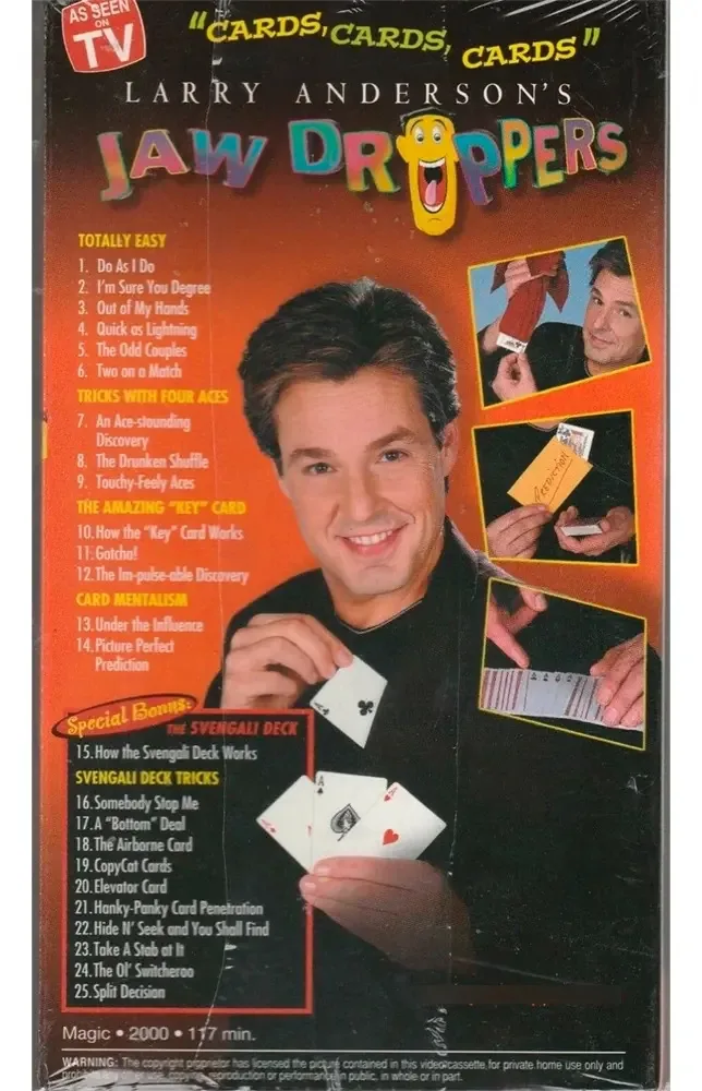 DVD de Mágica Larry Anderson S Cards Svengali com 24 Truques