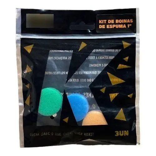 Kit Kers Boinas de Espuma para Polimento 1 Polegada 3 Cores Reutilizáveis