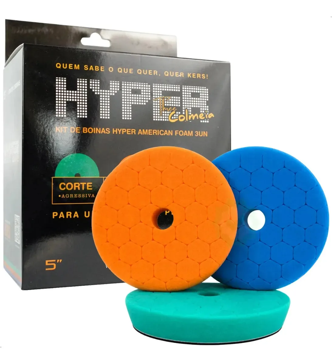 Kit De Boinas Espuma Kers Corte Refino E Lustro 5 Hyper