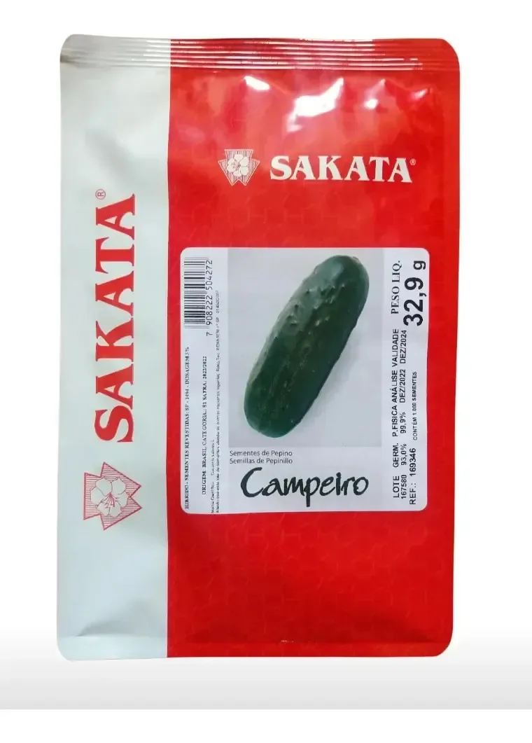 Sementes de Pepino Caipira Híbrido Campeiro Sakata 1000 Unidades Resistentes ZYMV