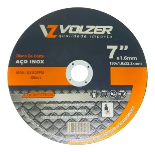 Discos de Corte Volzer VZ1421 180mm Aço Inox 1.6mm