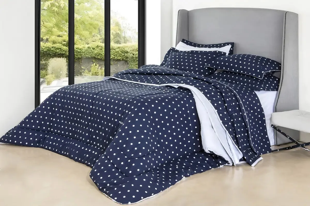 Jogo Cama Solteiro Vida Bela Vintage Blue Marine Kacyumara