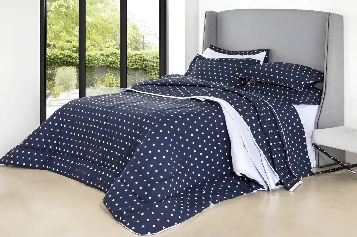 Jogo Cama 4pc Casal Vida Bela Vintage Blue Marine Kacyumara