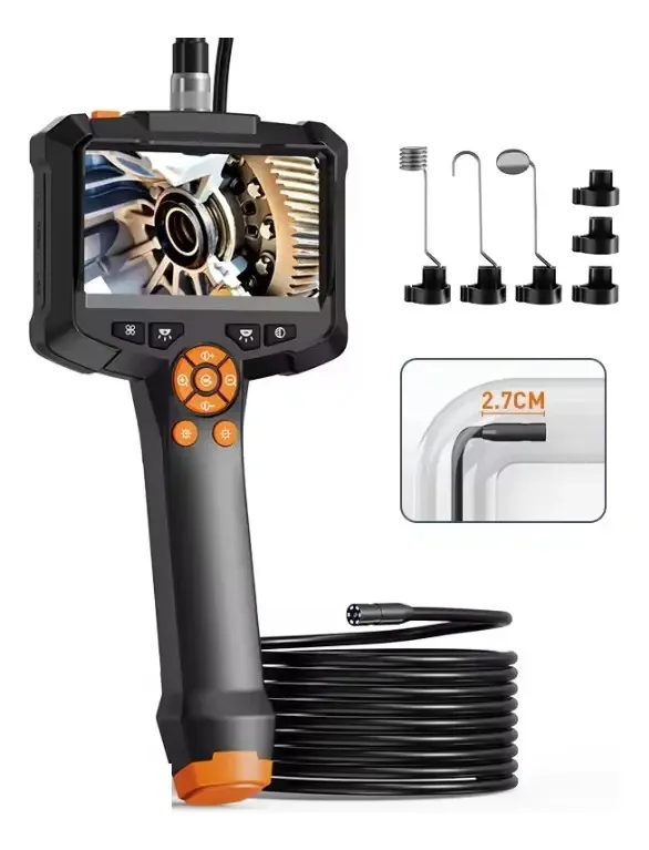 Boroscópio Endoscópico X1 Tela 4,3" Sonda 5m 1080P LED USB Recarregável