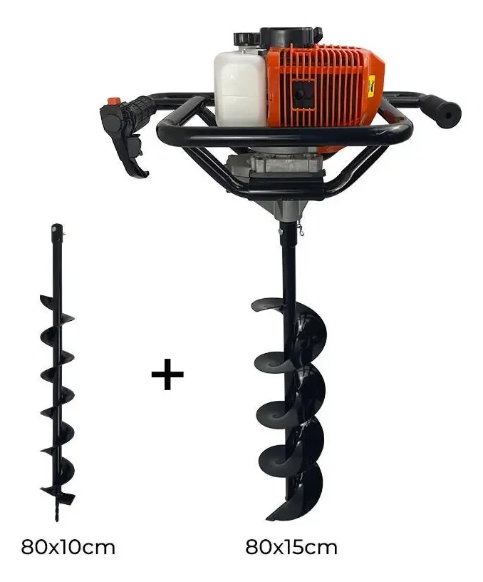Perfurador De Solo A Gasolina 2,5hp 52cc Com Broca 10 + 15cm