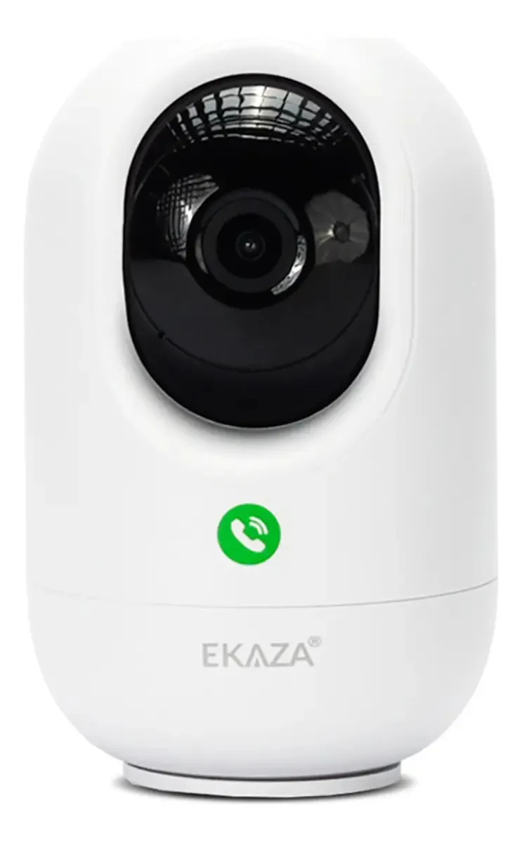 Câmera Segurança Nuvem Wifi Botão Chamada Alexa Tuya Cor Branco EKAZA