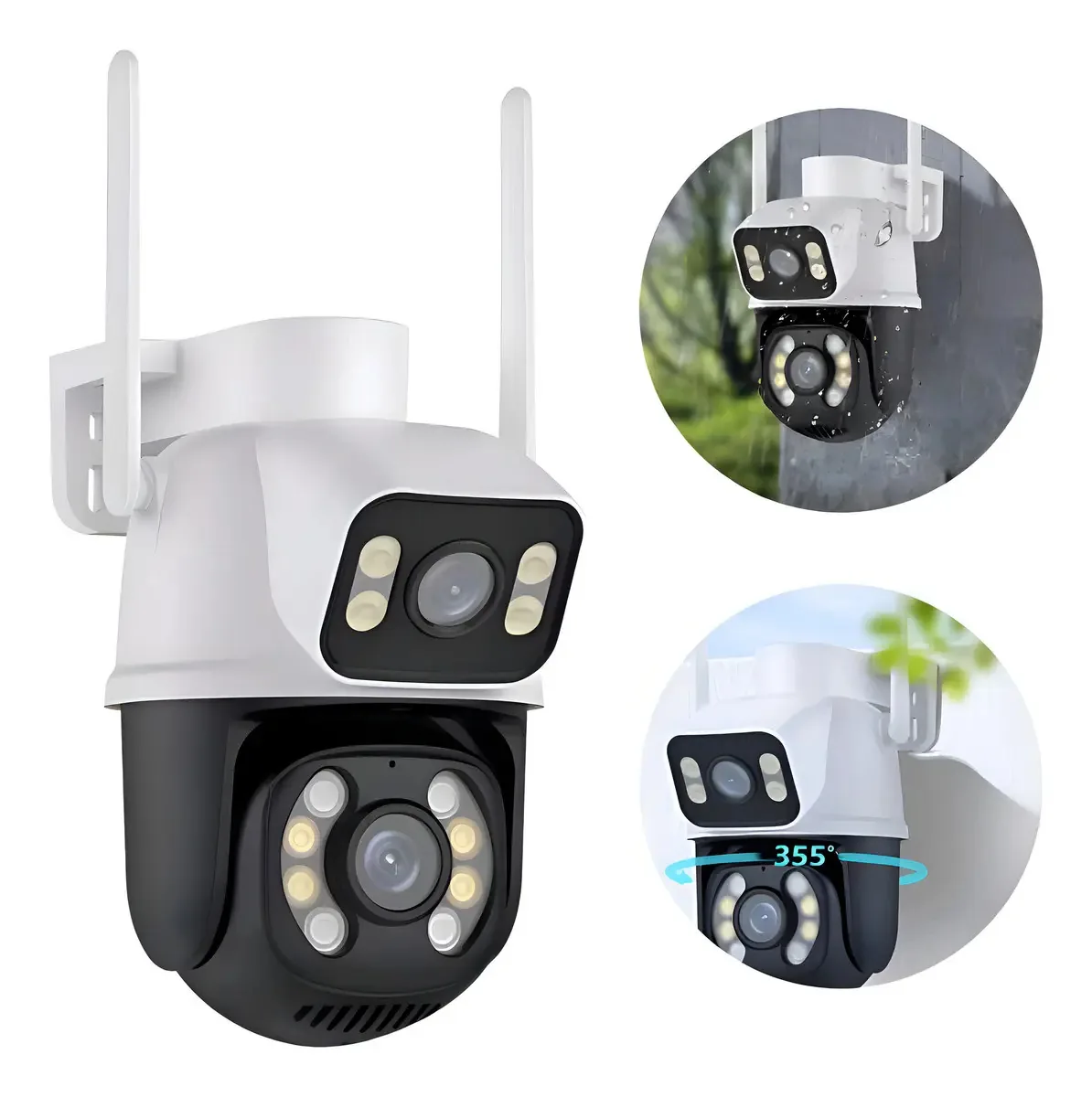 Camera Segurança Externa Wifi Lente Dupla Full HD Rastreamento A28b Branco