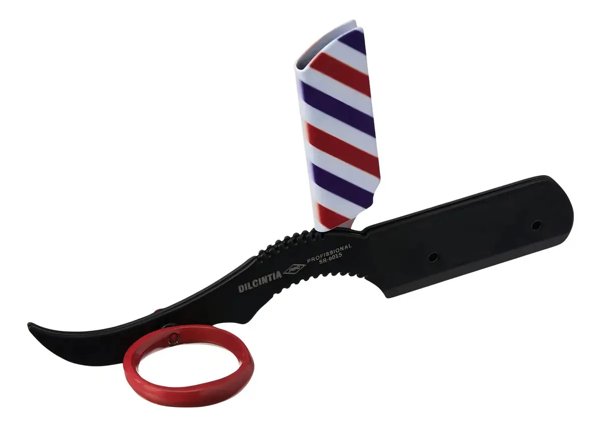 Navalhete Dilcintia Beauty Barber , Aço Inox , Anel De Dedo Móvel