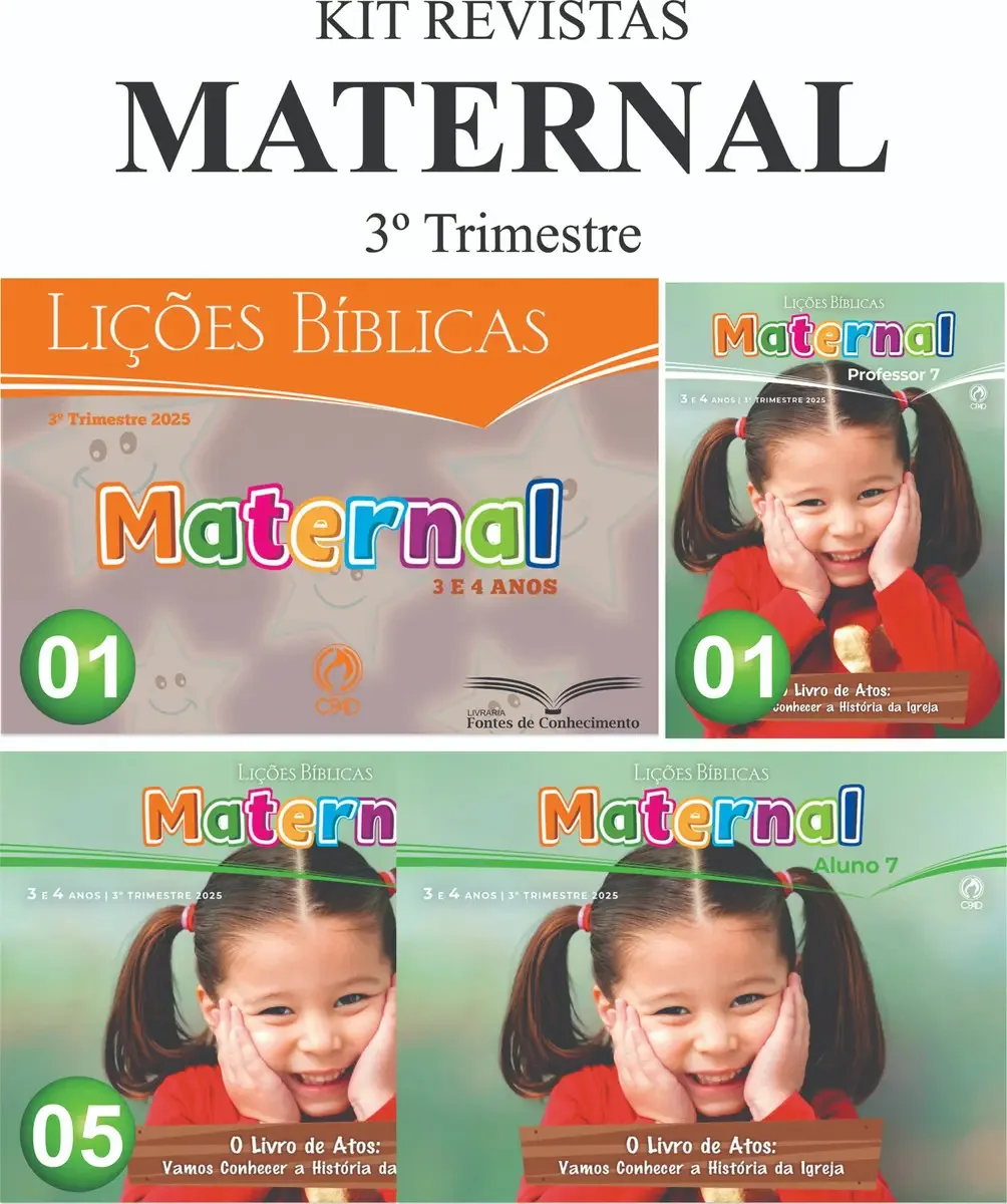 Kit Maternal Revistas Ebd 5 Alunos + 1 Professor + Visual