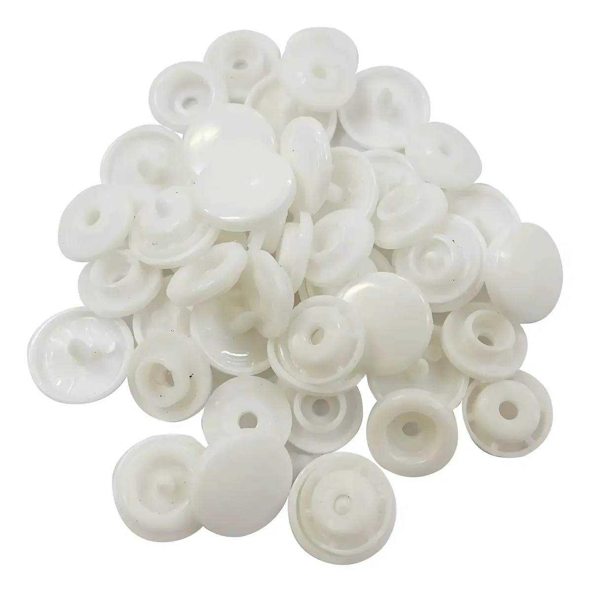 Botões De Pressão Plastico Tic Tac Coloridos 12mm 50 Botões Cor Botão Plastico Branco