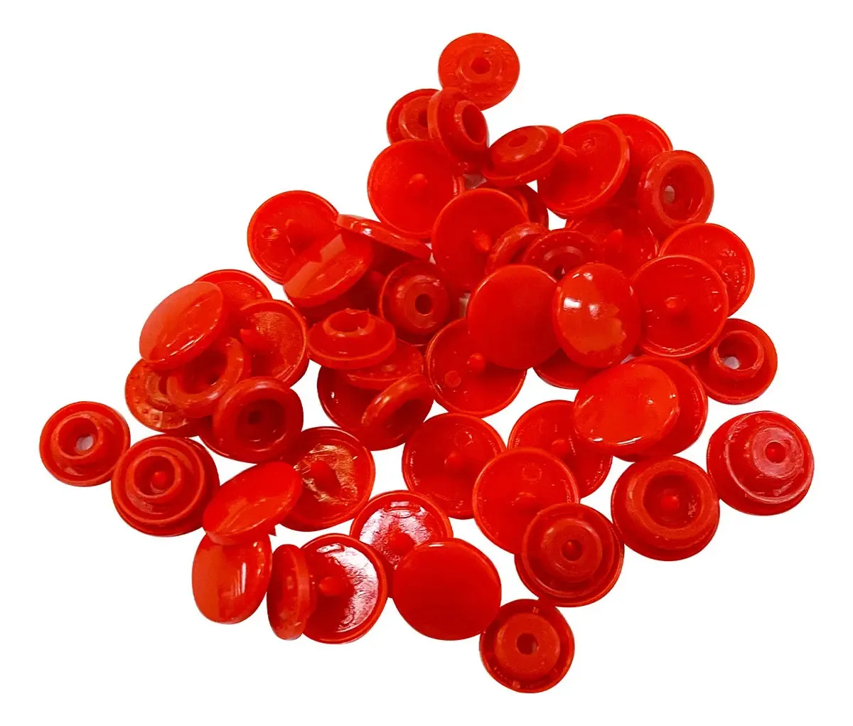 Botões De Pressão Plastico Tic Tac Coloridos 12mm 50 Botões Cor Botão Plastico Vermelho