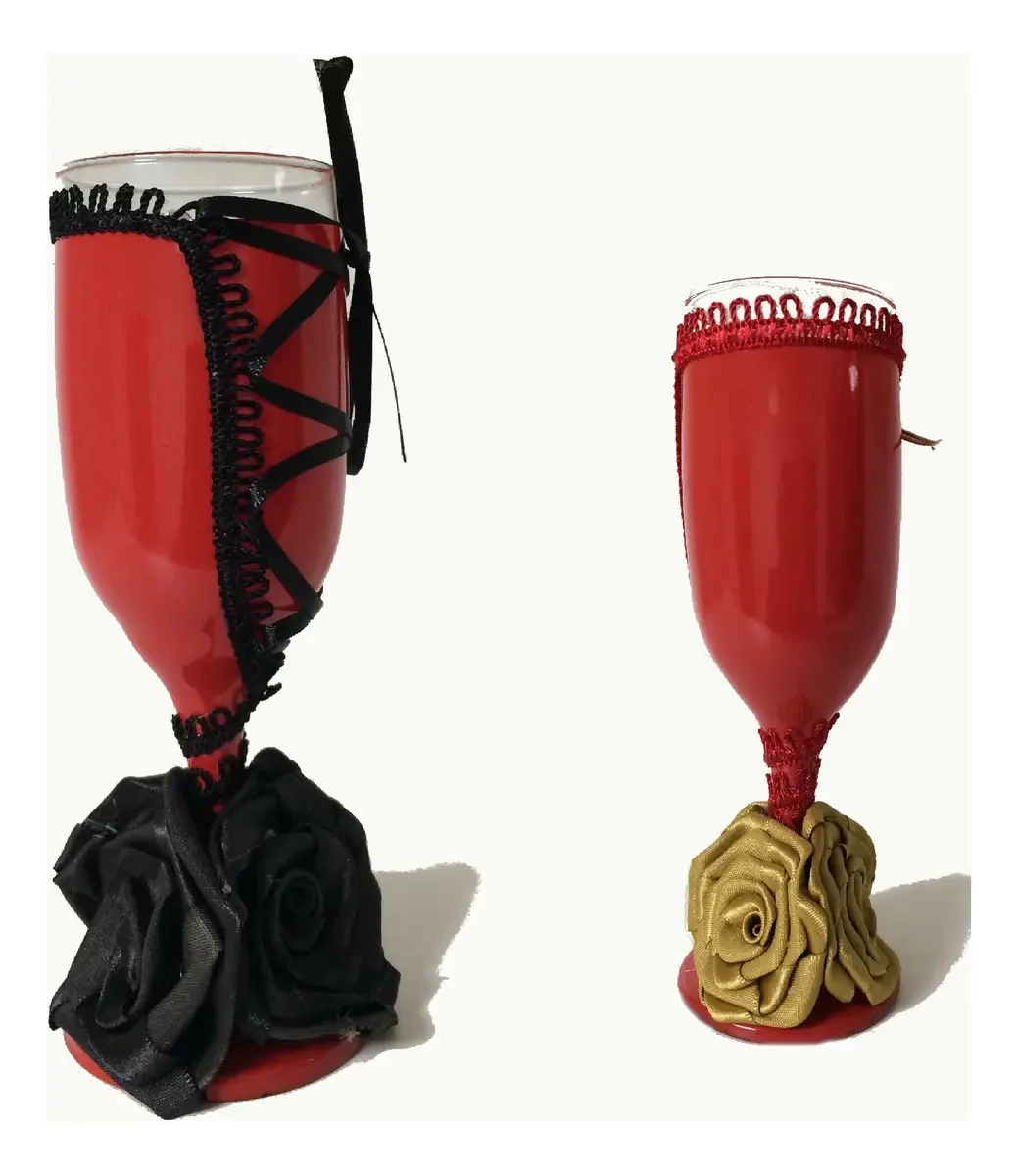 Kit Com 2 Taças Flores 220ml