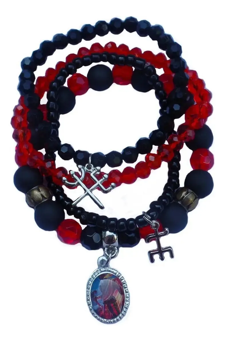 Kit Pulseiras Orixá Exú Esú Umbanda E Candomblé