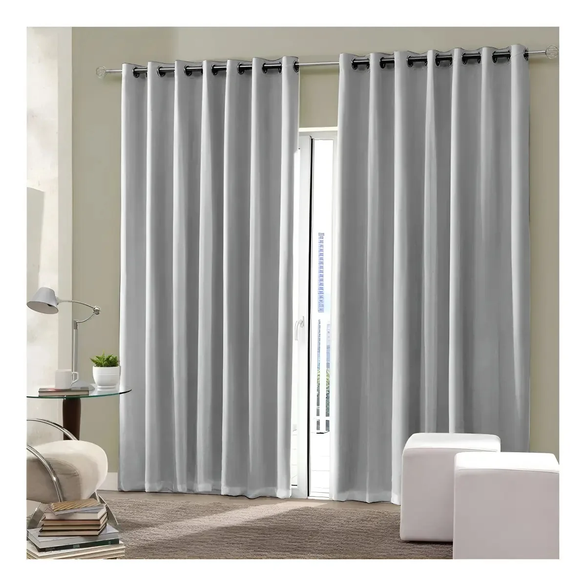 Cortina Blackout Tecido 2,00x1,80 Cinza Claro