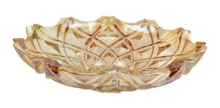 Centro De Mesa Decorativo Vaso Vidro 11x39cm Decoração Ambar