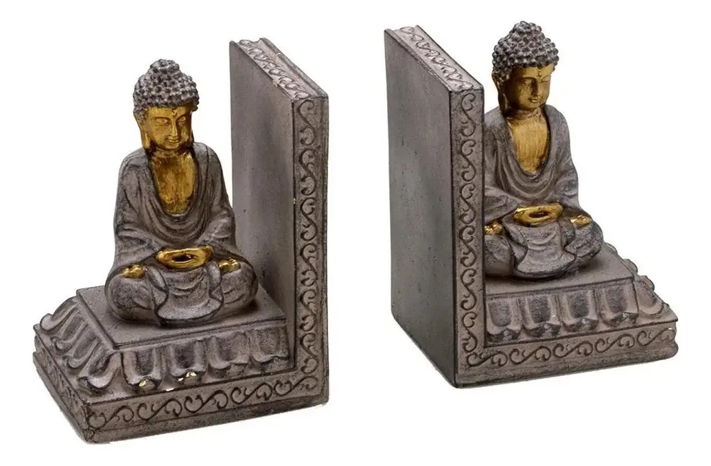 Jogo Porta Livros Escultura Buda - Espressione